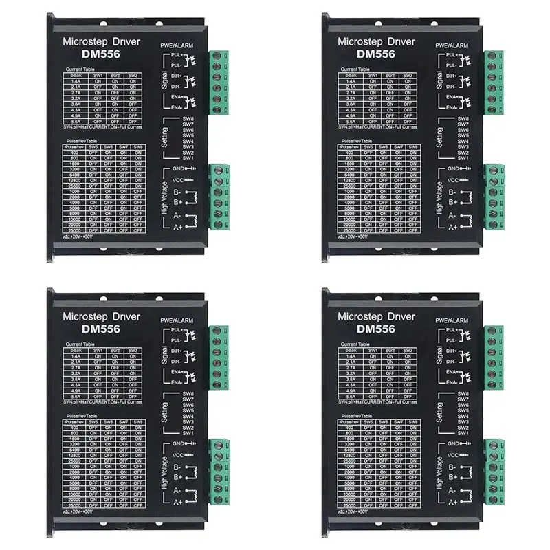 A20F-4X DM556 CNC Digital Stepper Motor Driver 2-Phase Stepper Motor Driver 20-50V DC Max 5.6A 128 Subdivision For Motor