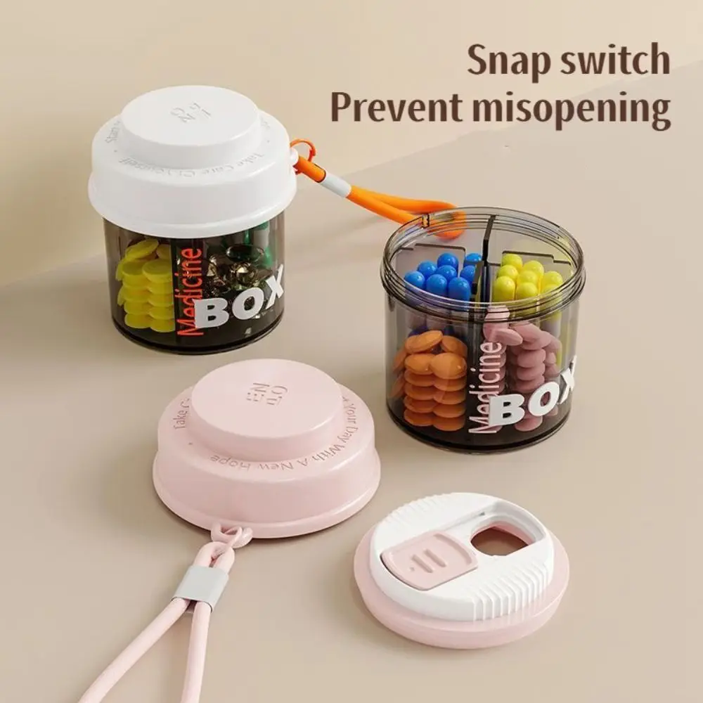 

New Portable Sealed Pill Case Rotatable Visual Window Pill Storage Box with Lid Small Travel Pill Dispenser