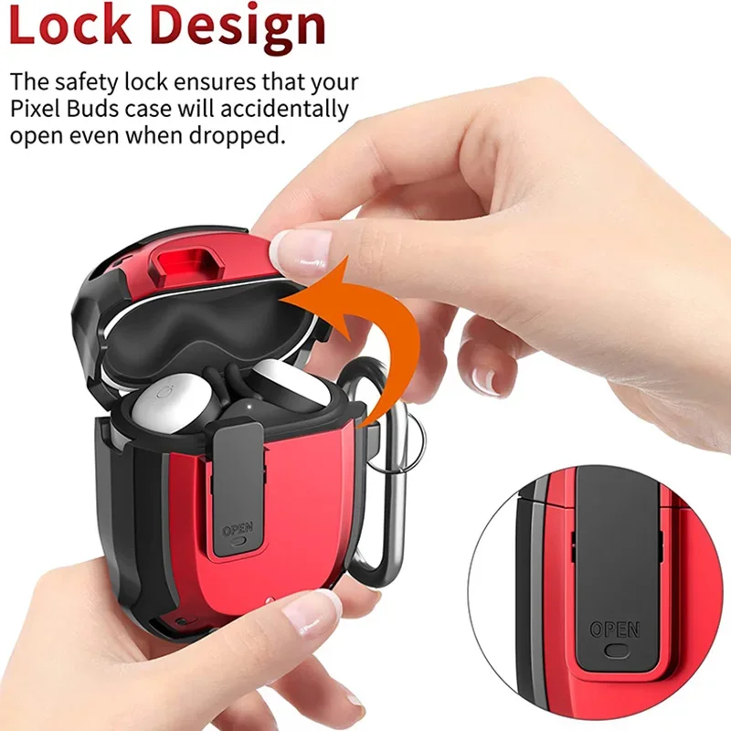 

For Google Pixel Buds A Earphone Case Switch Security lock Shockproof Wireless Headphone Charging Box Cover For Google Buds A
