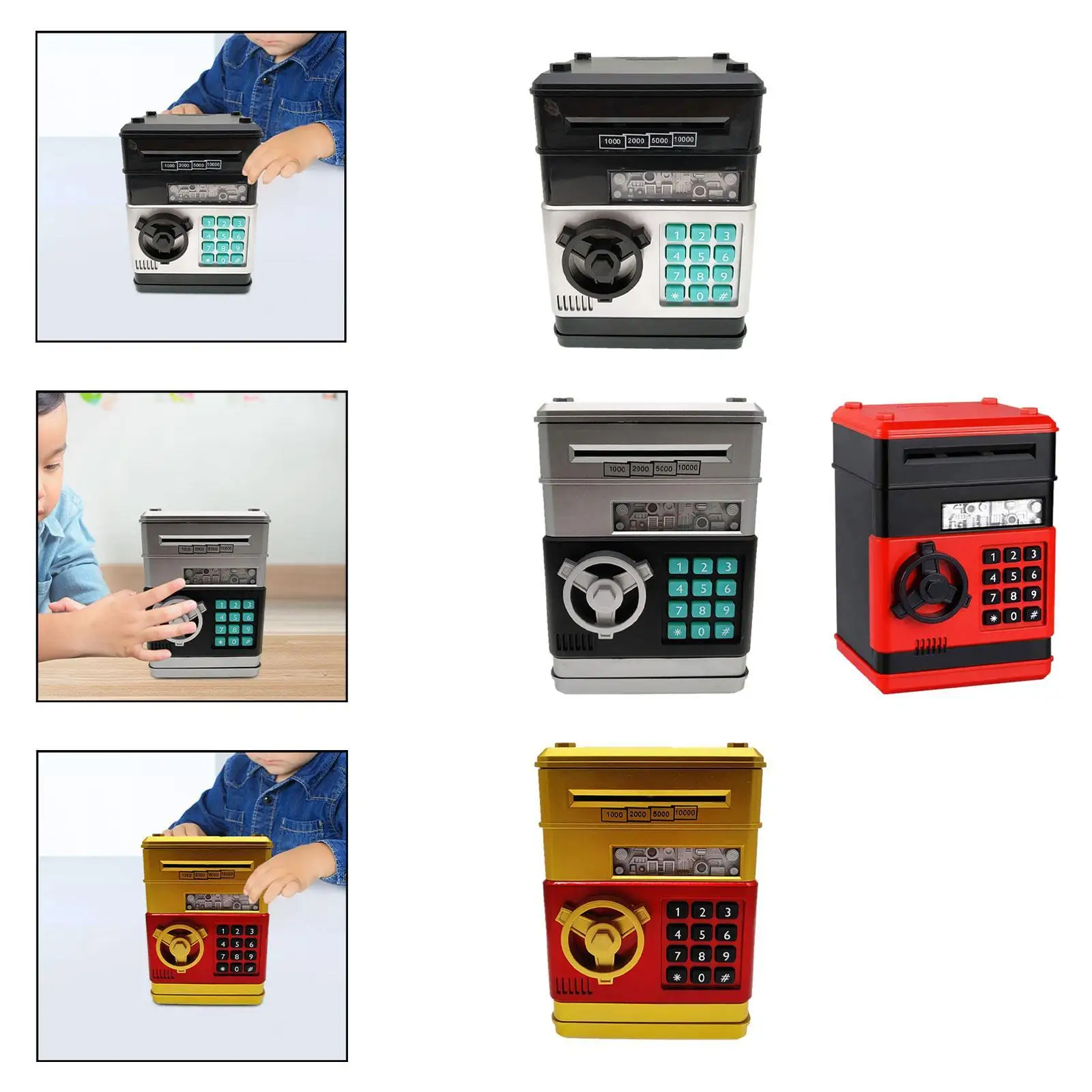 Tirelire ATM pour enfants, défilement d'argent automatique, jouet de développement précoce, conteneur d'argent, boîte d'économie d'argent pour enfants de 3 ans et plus, cadeaux