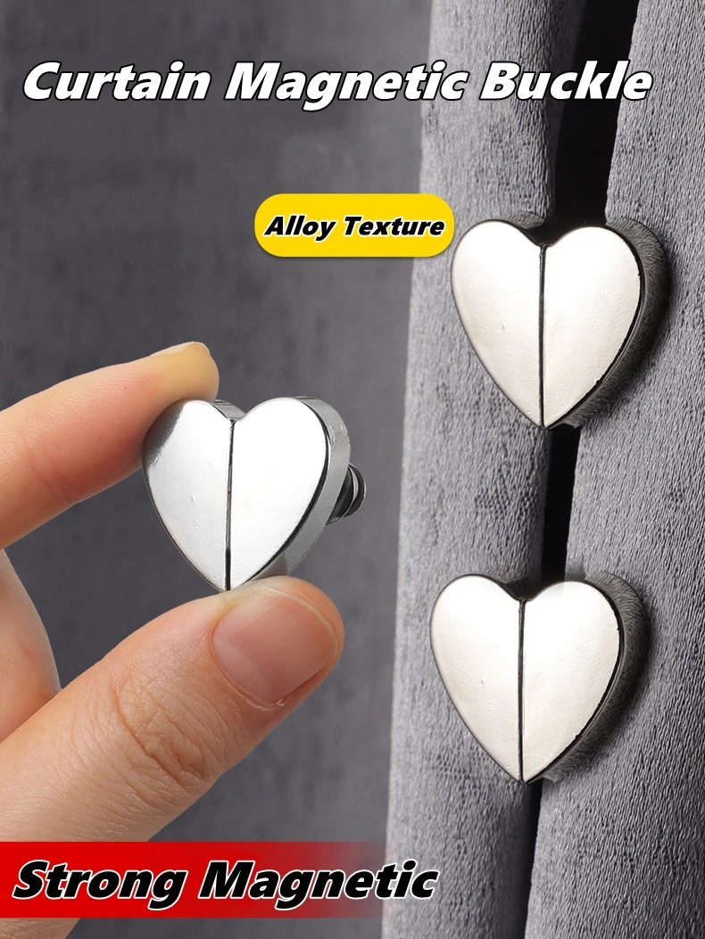 Curtain Magnetic Button Detachable Curtain Fix Fastener Clip Prevent Light Adjustment Window Screen Close Magnet Buckle