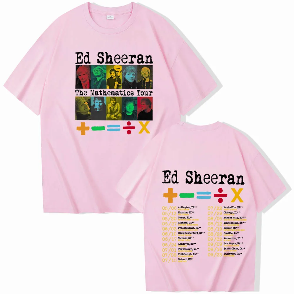 Ed Sheeran Mathematics Tour 2024 T-Shirts Harajuku Hip Hop O-Neck Short Sleeve Shirts