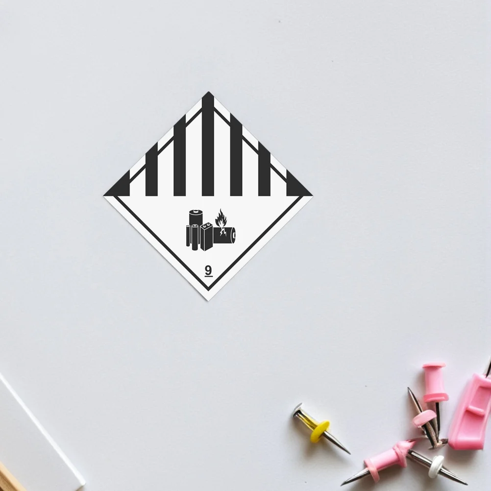 100 قطعة من ملصقات التحذير القابلة للكتابة من الفينيل ذاتية اللصق لتغليف المواد الخطرة والسلامة من الحرائق #3