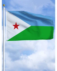 2×3FT Djibouti Emblem Flag Polyester Printed Banner Tapestry For Decor