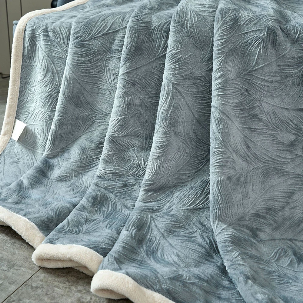Light Luxury Autumn Winter Blanket Sofa Air Conditioning Single Double Soft Milk Fleece Blankets for Warm Sleeping Quilt