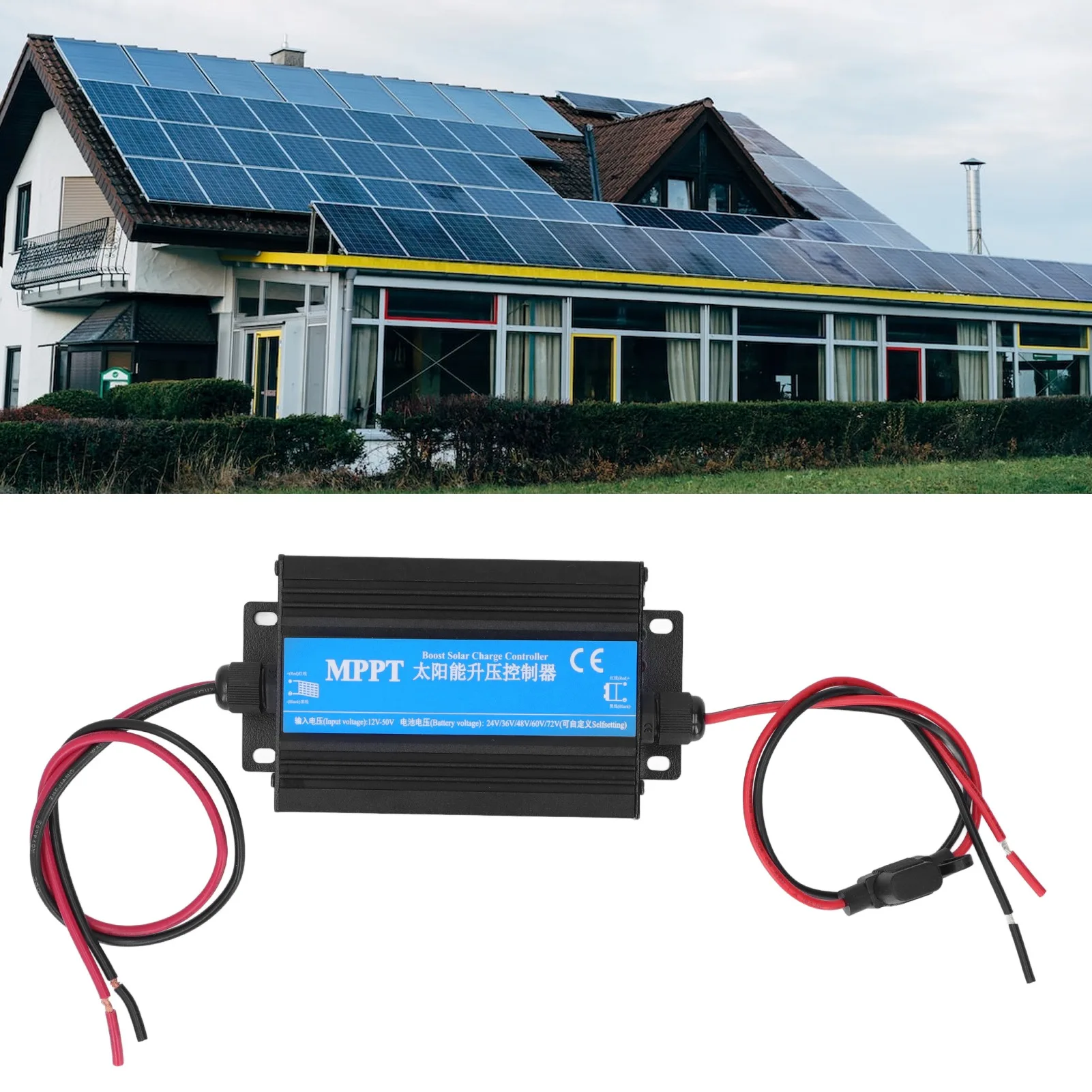 Solar Boost Controller 24V 36V 48V 60V 72V 300W MPPT Electric Vehicle  Energy Saving MPPT Boost Solar  Controller