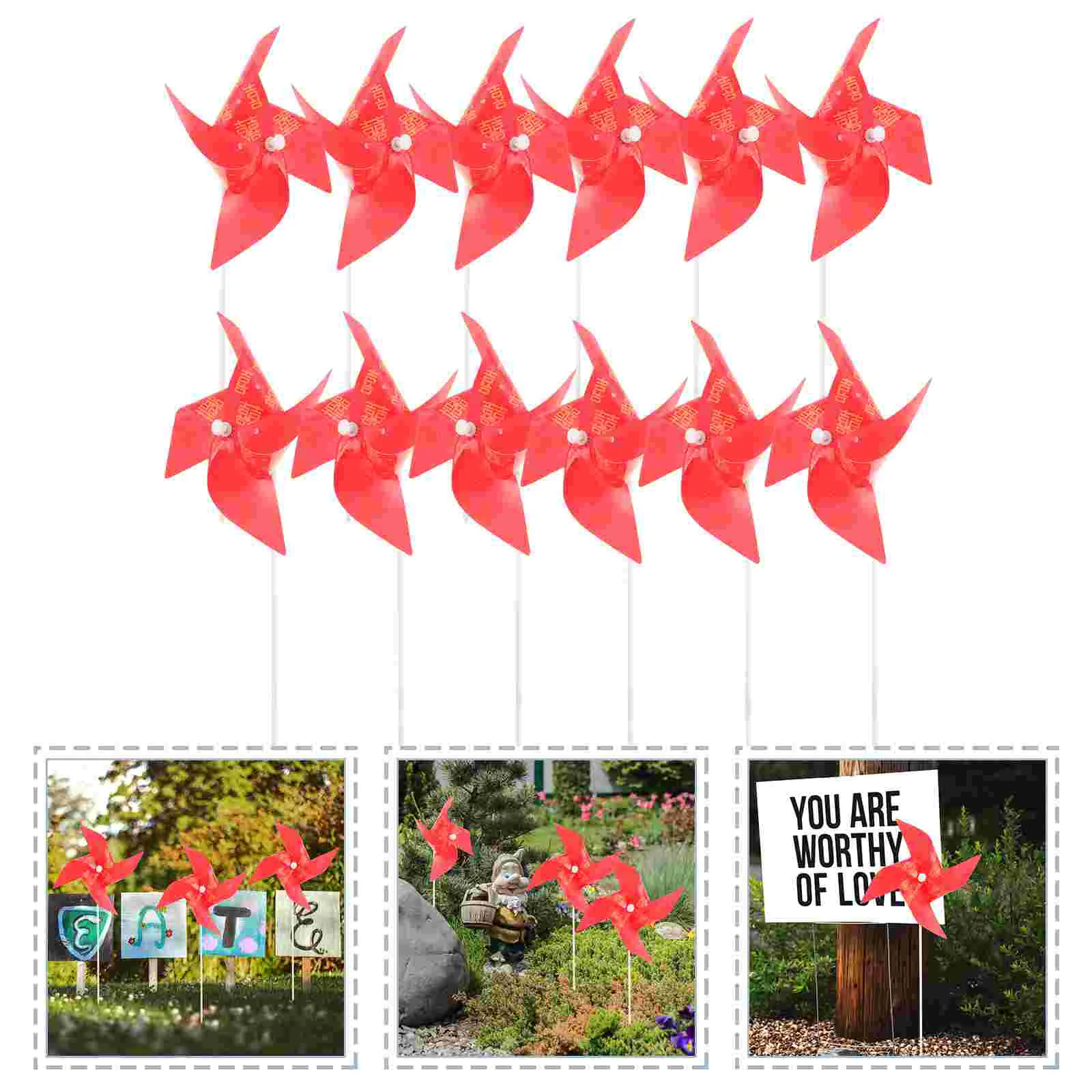 

10 Pcs Decor Windmill Lawn Wedding Outdoor Pinwheel Decorations Plastic for The Yard Reception