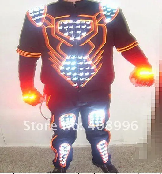 LED and EL light up robot suit for performance/ glowing clothes /light up robot EL costumes, LED CLOTHING robot led