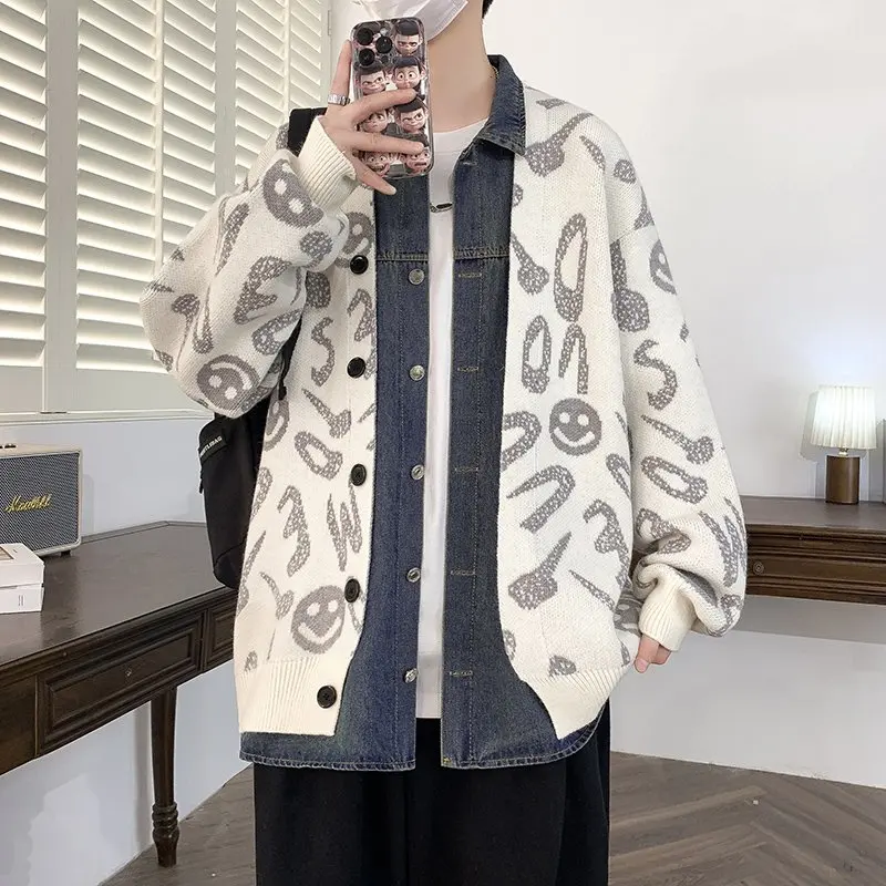 2026 Autumn Fashion Casual Men's Knitted Cardigan Long Sleeve Loose Sweater