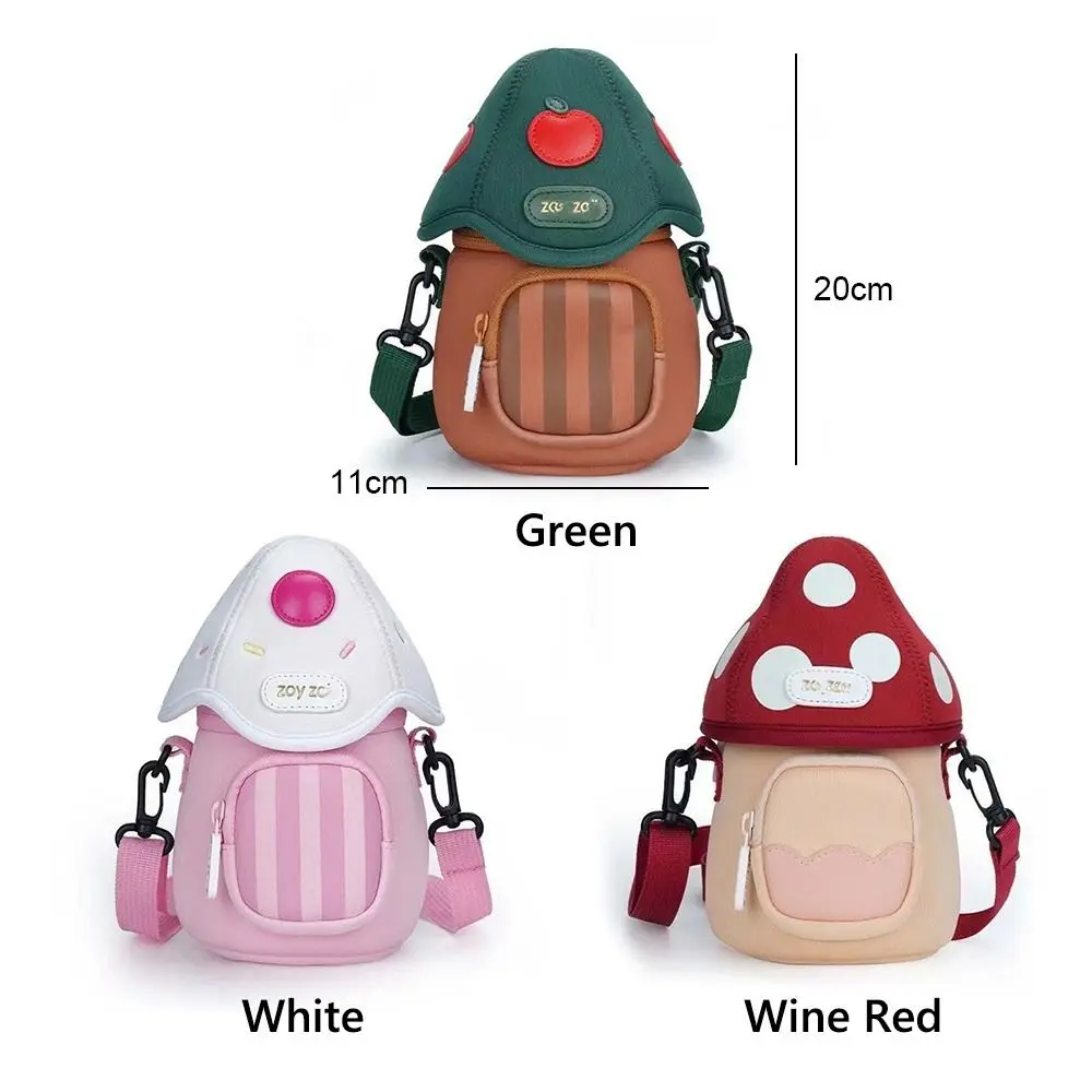 การ์ตูนเห็ดCrossbodyกระเป๋าหนังPUความจุสูงMessengerไหล่กระเป๋าMulti-Functional ContrastสีPackback