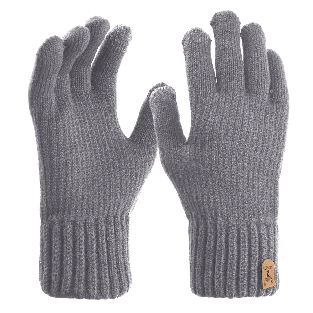 Guantes de Cachemira para hombre, manoplas cálidas de cinco dedos para exteriores, esquí, ciclismo, motocicleta, a prueba de frío, novedad de