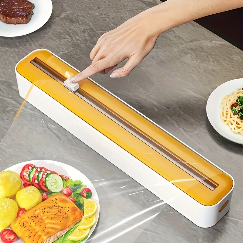 Plastic Wrap Cutter - Multipurpose kitchen cutter for plastic, foil, and wax paper | Reusable wrapping tool with a simple design