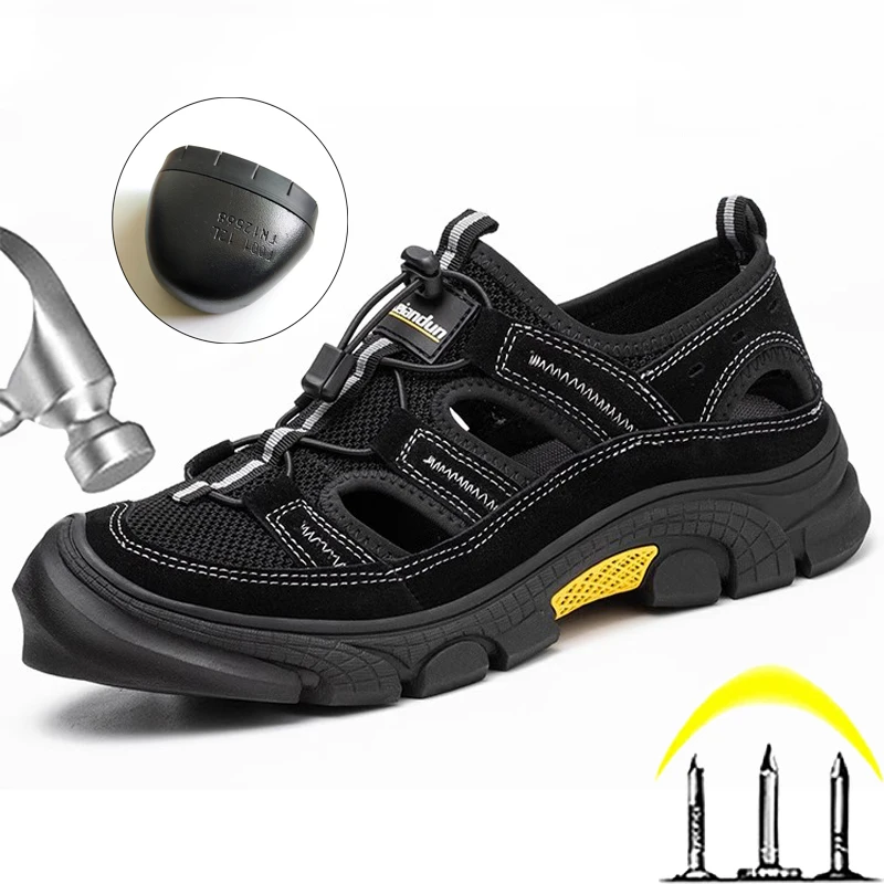 Summer Work Safety Shoes Anti-smash Anti-Puncture Indestructible Shoes Wear Resistant Protection Shoes Industrial Men's Sandals