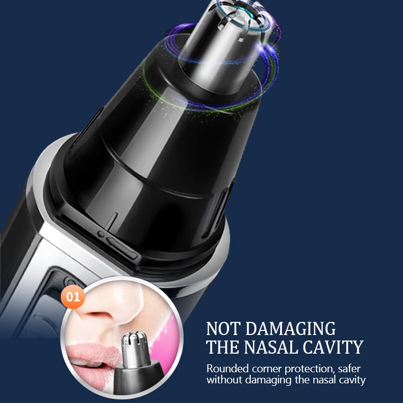Kemei-6630 триммер для волос в носу для чистки ушей в носу, перезаряжаемый триммер для носа, триммер для бороды для мужчин, бритва, набор для ухода за бровями