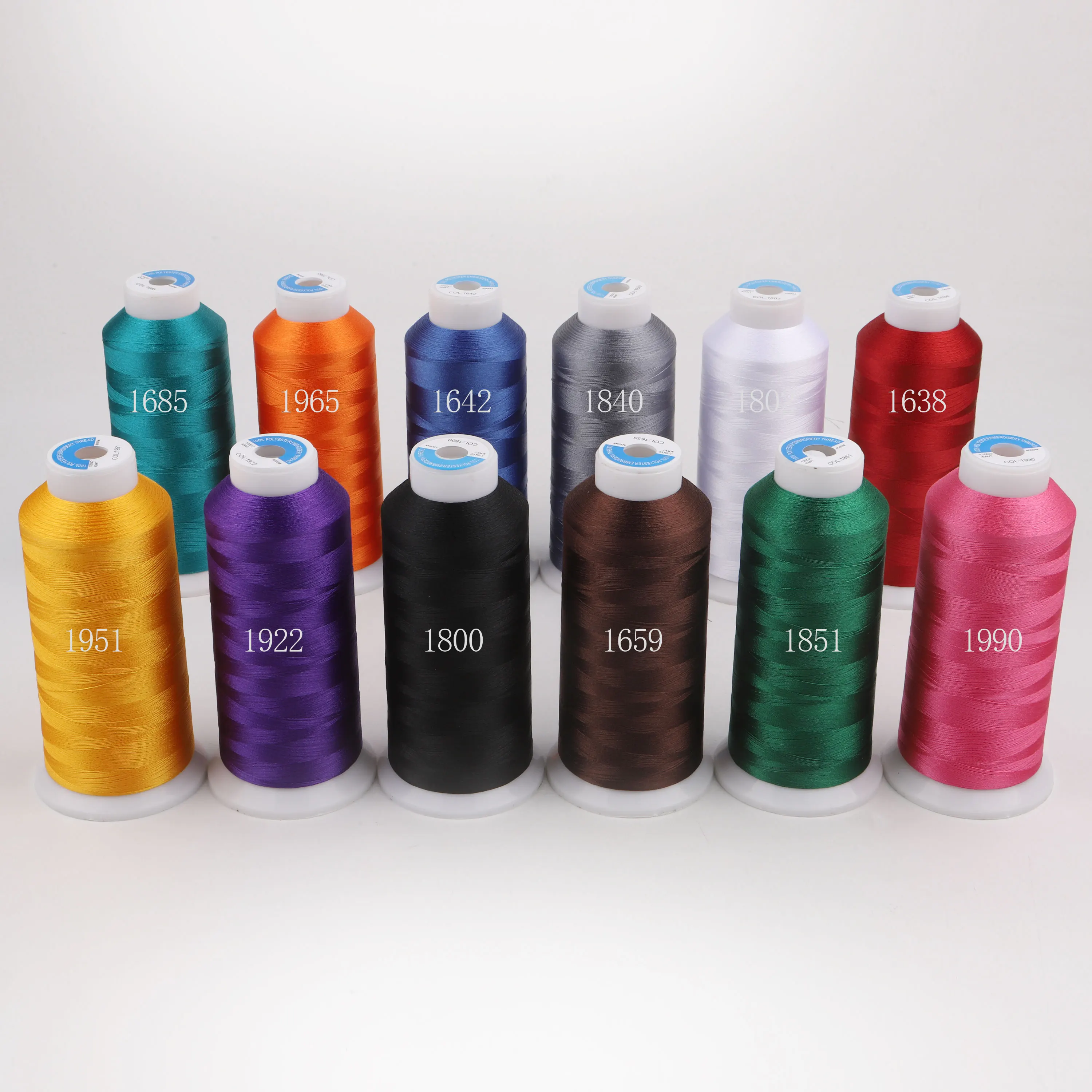 

12 Madeira Colors Set 120D/2 Polyester Embroidery Thread 40 Weight 4000 Meter Long Brother Singer Household Industrial Machine