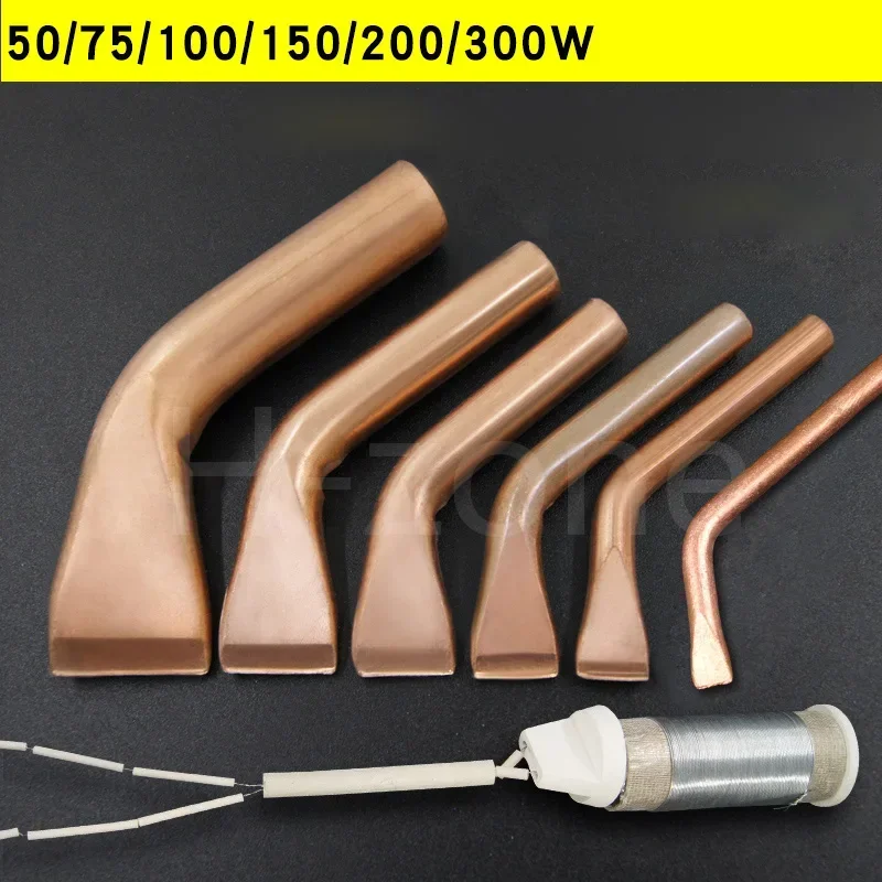 Electric Soldering Iron Heavy Duty External heat  50W 75W 100W 150W 200W 300W Soldering Iron tips heater Chisel Tip Wood Handle