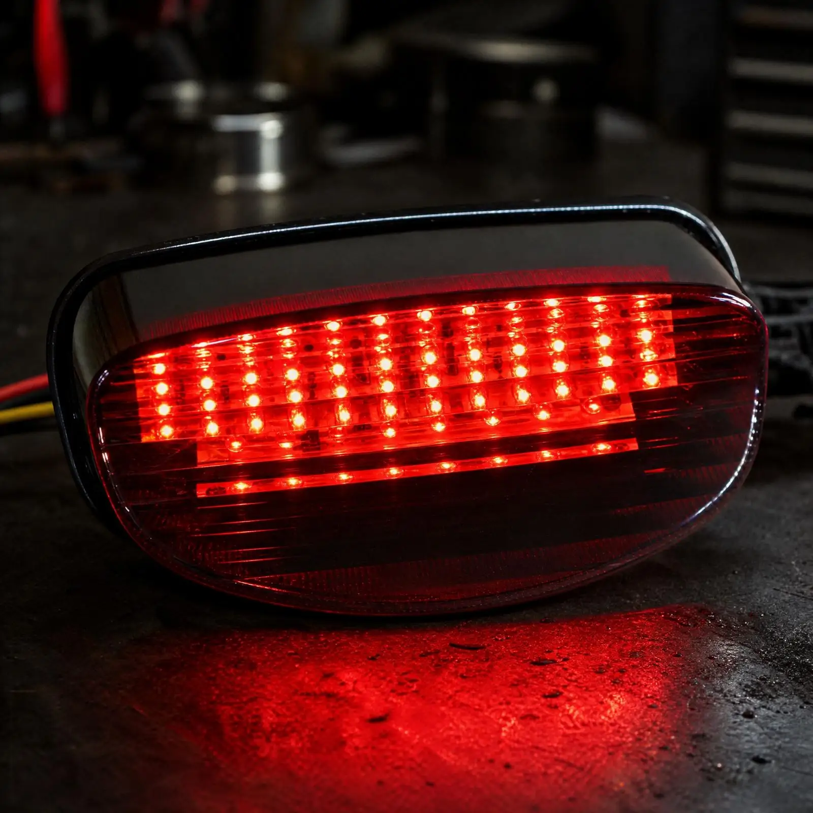 LED Tail Light for Motorcycle CBR1100XX 250 Wasp 600 Clear Textured Lens Sleek Rounded Rectangular Rear Lamp