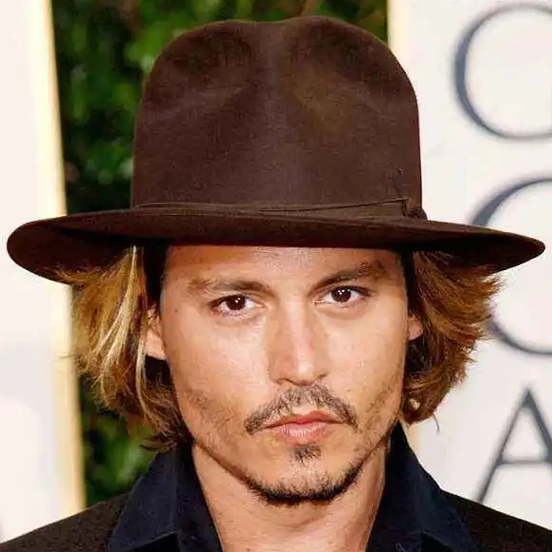 

9cm Brim Felt Hat ,Johnny Depp Style Fashion Fedora Hat Men's 100%Wool Spring Automn Rolled Size Jazz Hat