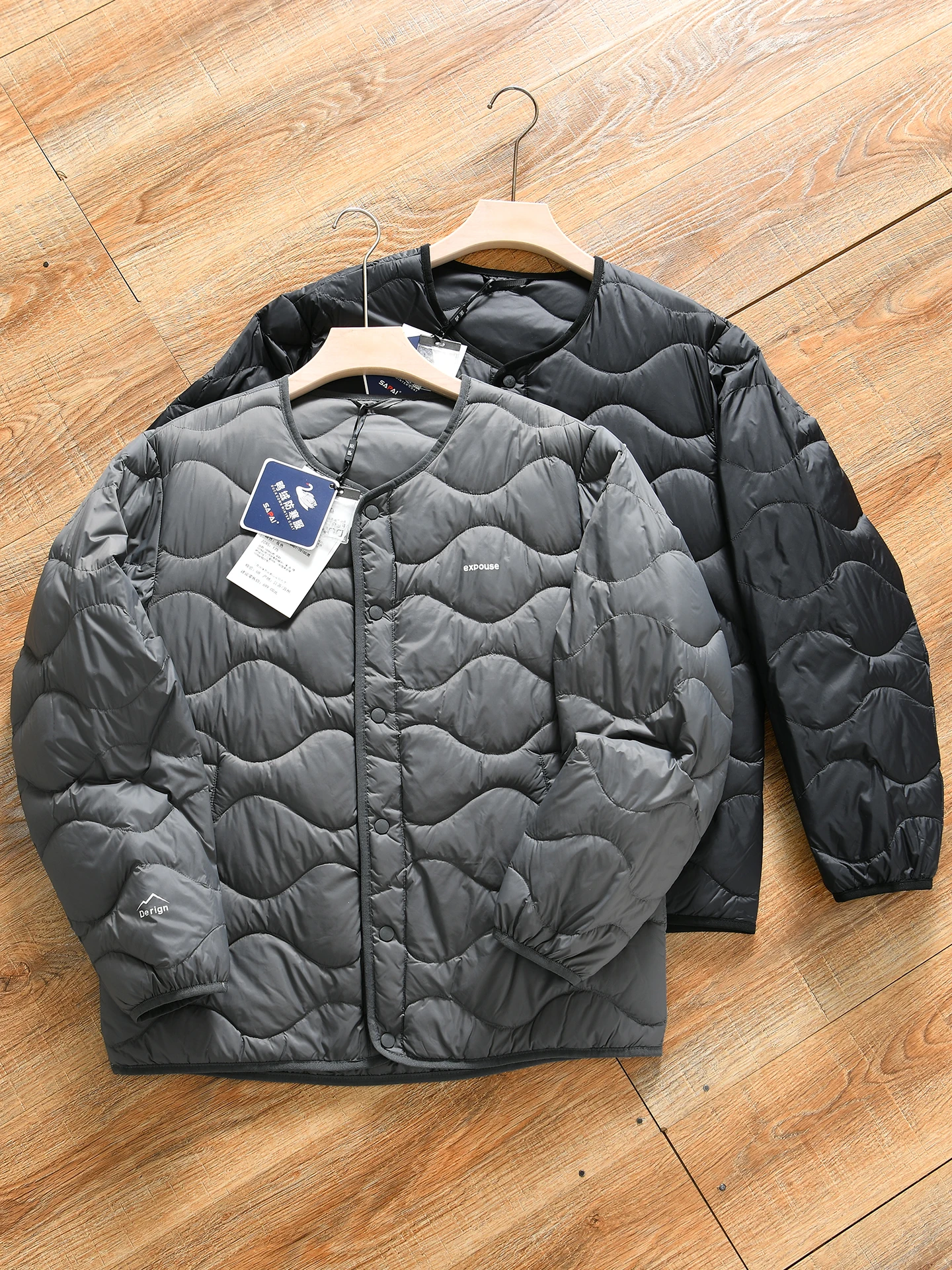 Men's Casual Outdoor Duck down Jacket Lightweight Warm 90 Duck Feather Collarless Coat City Leisure Style Thin Padding