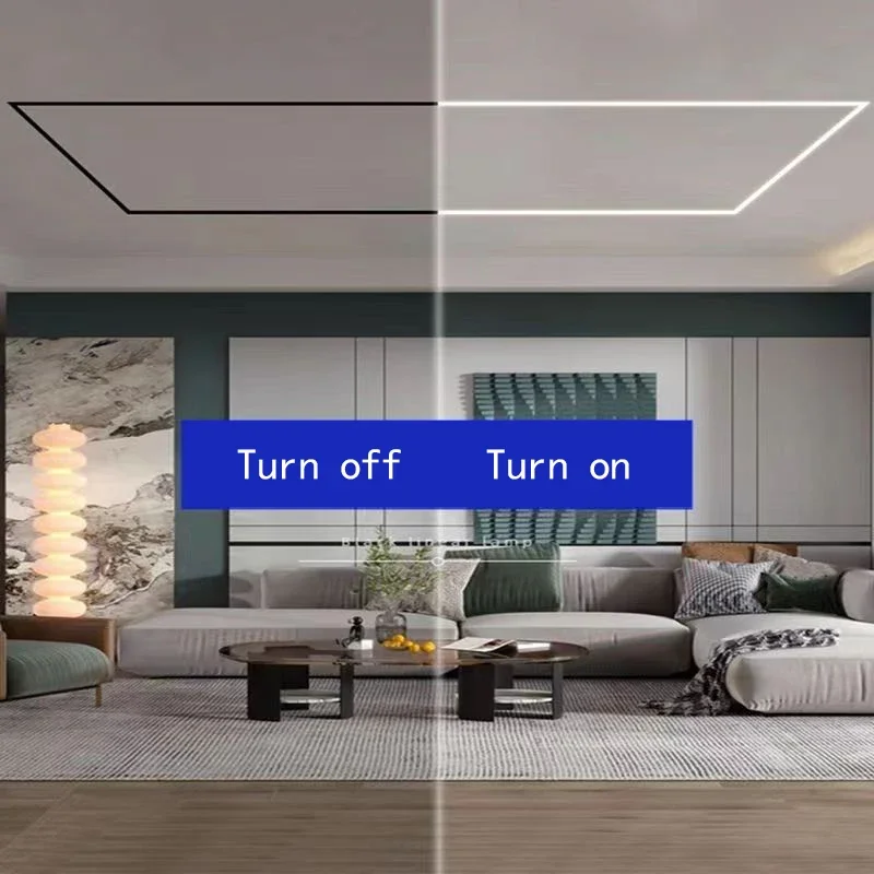 1.5M 4-12PCS LED Linear Light Boundless Embedded Lace Aluminum Profile Recessed Gypsum Board Line Lamp Indoor Decor Reflective