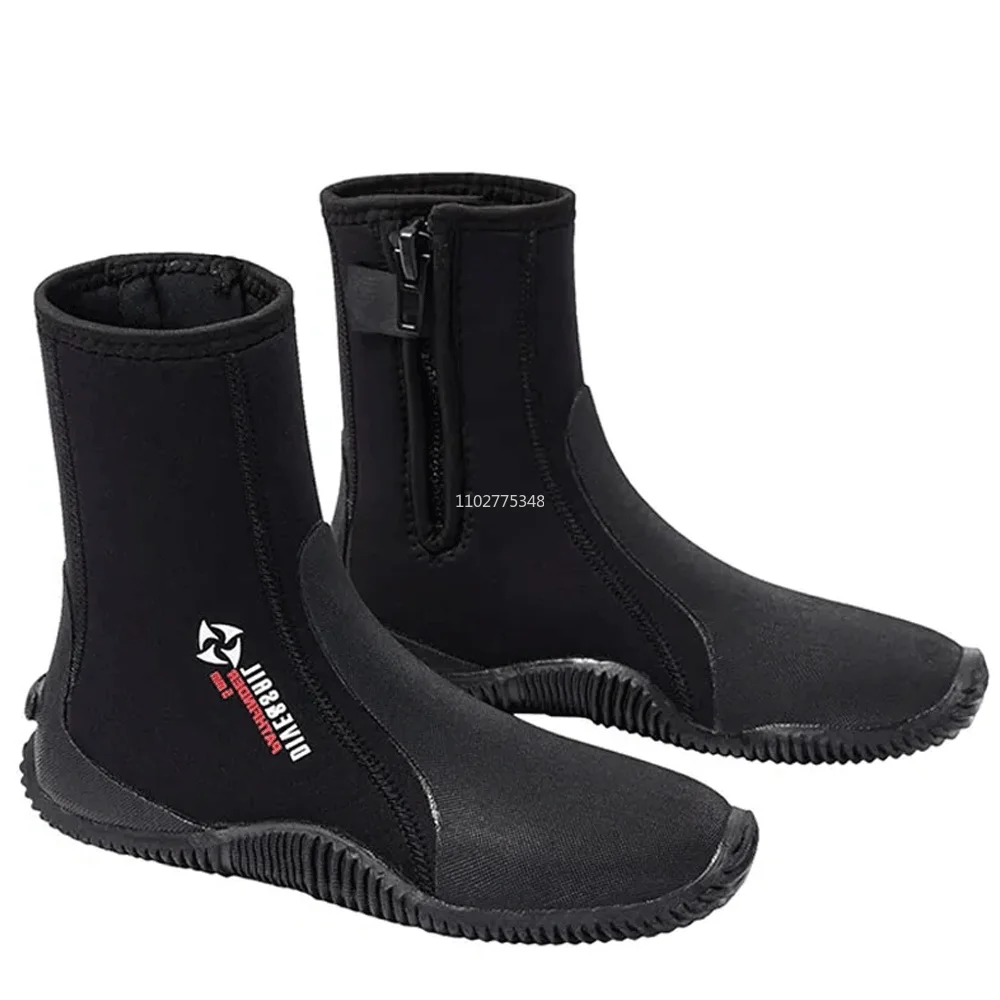 Botas de buceo de neopreno de 5mm, botines de agua a prueba de frío de 3mm, traje de neopreno para hombre y mujer, zapatos acuáticos para surfear y buceo, zapatos de agua antideslizantes