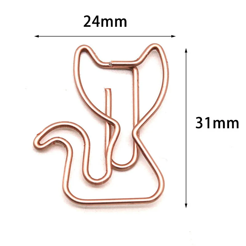 

30Pcs Cat Shaped Paper Clips Creative Metal Paperclips Memo Note Clips Decorative Paper Bookmarks Office School Home Supplies