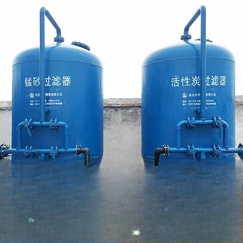 Well water groundwater iron removal manganese sand tank multi-medium quartz sand activated carbon filter domestic