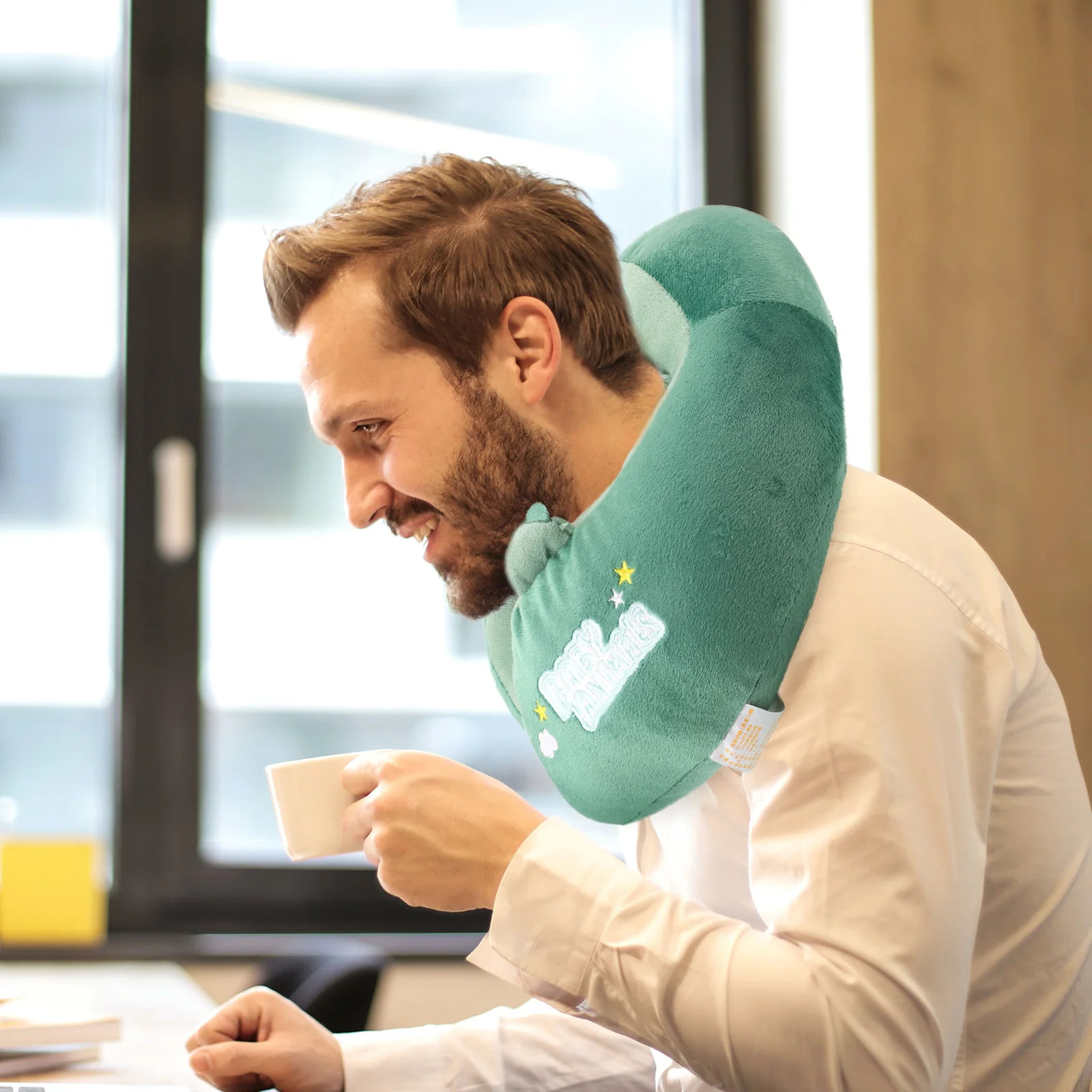 

Cute U-Shaped Travel Soft Airplane Sleep Pillow Portable Neck Support For Car Office Outdoor Lightweight Nap Pillow Adorable