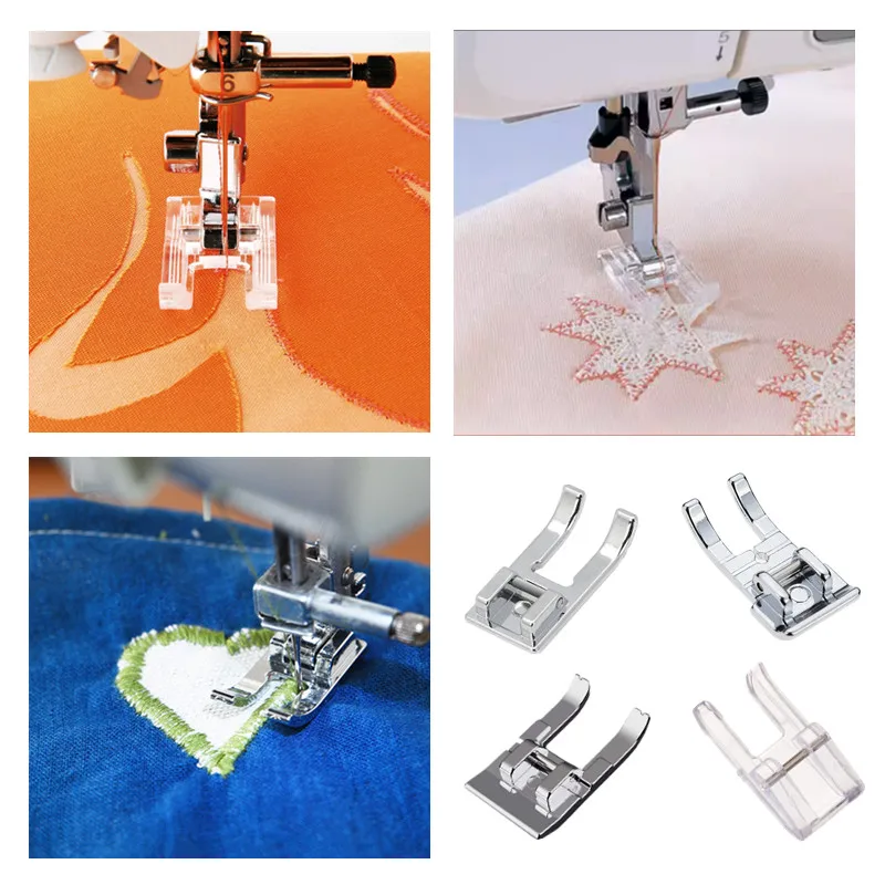 Sewing Accessories Feet For Household Machine Open Toe Embroidery Presser Foot Domestic Snap On Transparent Brother Singer Clear