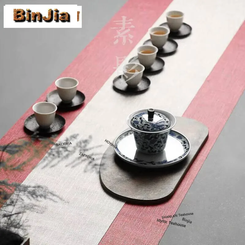 Handmade Cotton and Linen Tea Mat Flag Waterproof Tea Table Mats rag Vintage Drink Coaster Dinner Table Cloth Mat Cafes Crafts view 3