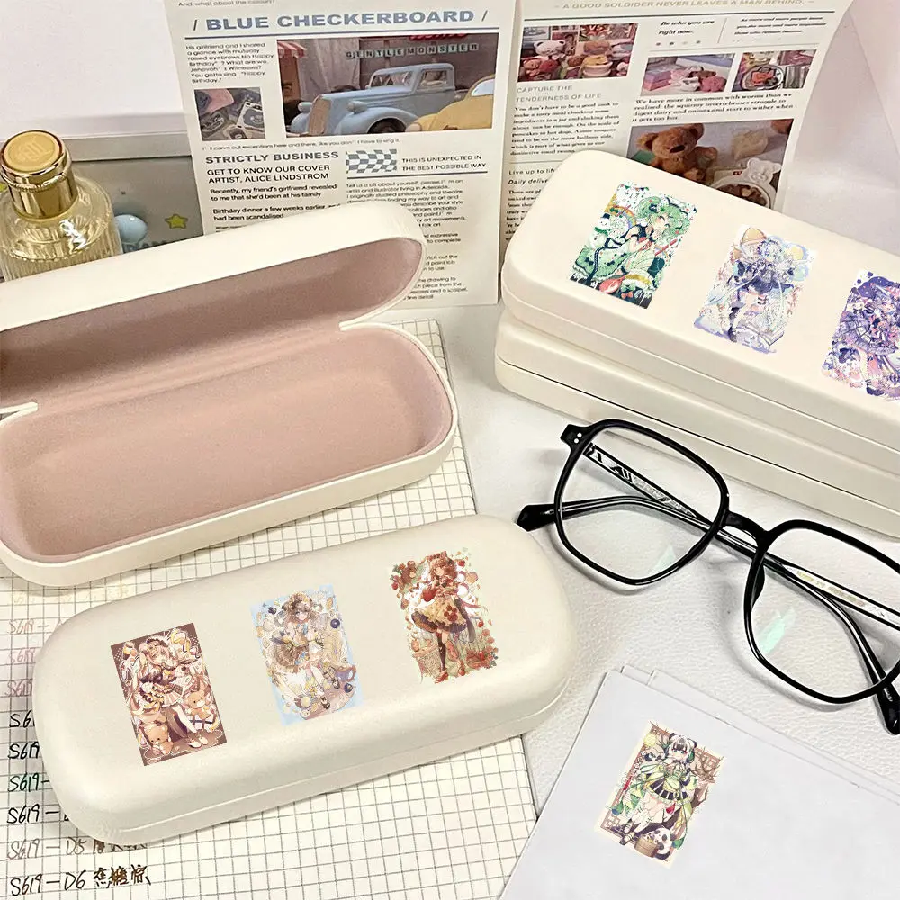 50pcs/60pcs Sweet Girl Mini Poster Stickers Bag Cute Fresh Cartoon Decoration Desktop Handbook Stickers