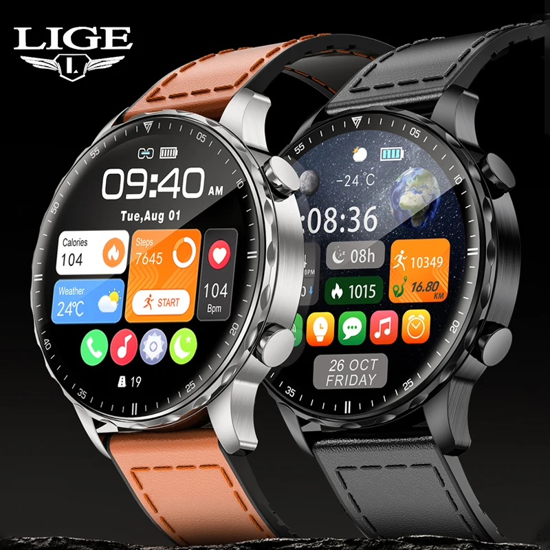 

LIGE 2025 For Men Smart Watch Bluetooth Call Waterproof Watches Health Monitoring Outdoor Sports Smartwatch Herren Reloj Hombre