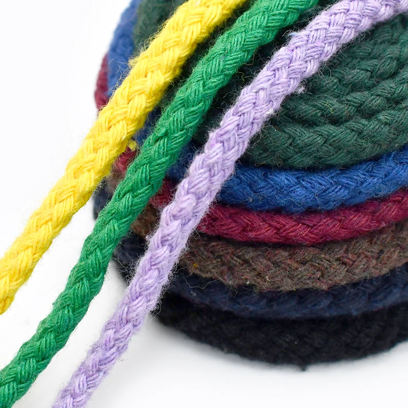 10/50M 5/7mm Baumwollkordel, gedrehtes Seil, Taschenriemen, gewebte Schnüre, Heimtextilien, Dekorationsseile, Bastelzubehör – Detail 10