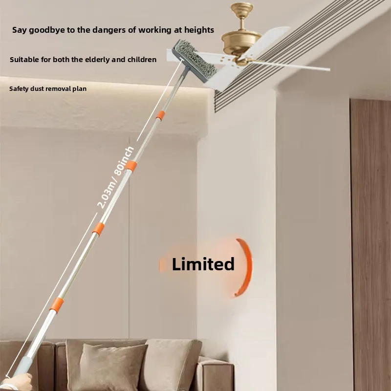 New ceiling fan cleaning brush household long pole cleaning dust duster multi-purpose mop large fan leaf dust sweeping artifact