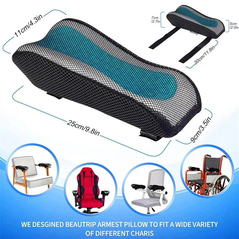 Ergonomic Armrest Pads- Office Chair Arm Rest Cover Pillow - Elbow Support Cushion for Computer, Gaming and Desk Chairs