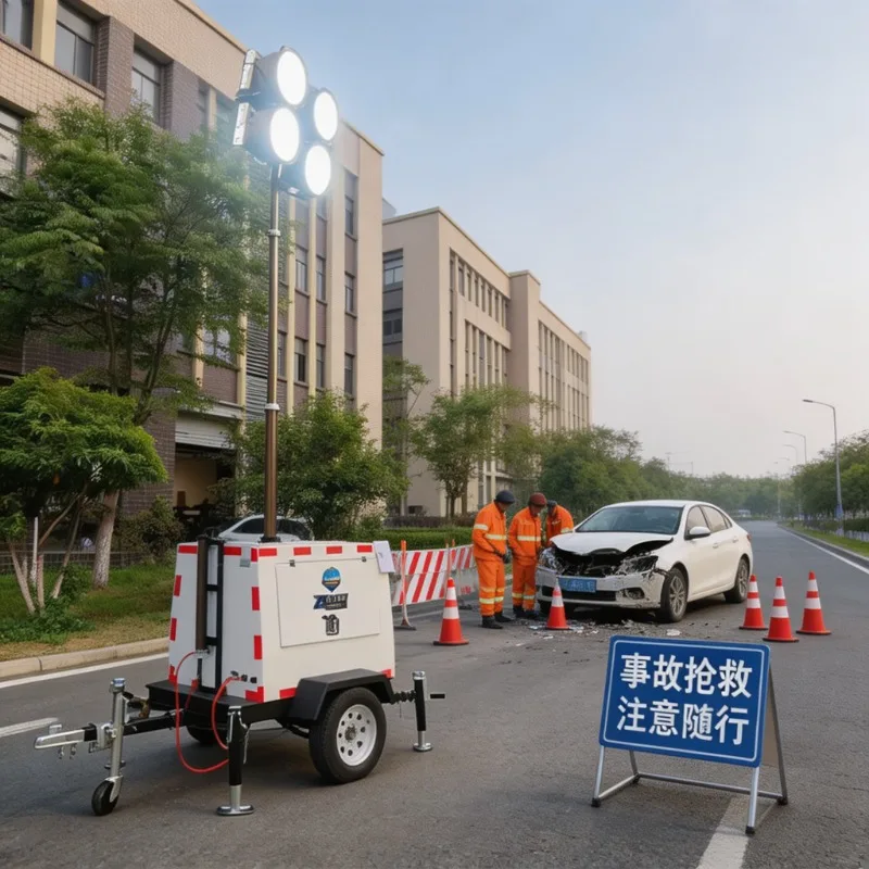 Industrial LED Light Tower 6m Manual Lift Customized Portable Design Outdoor Emergency Rescue