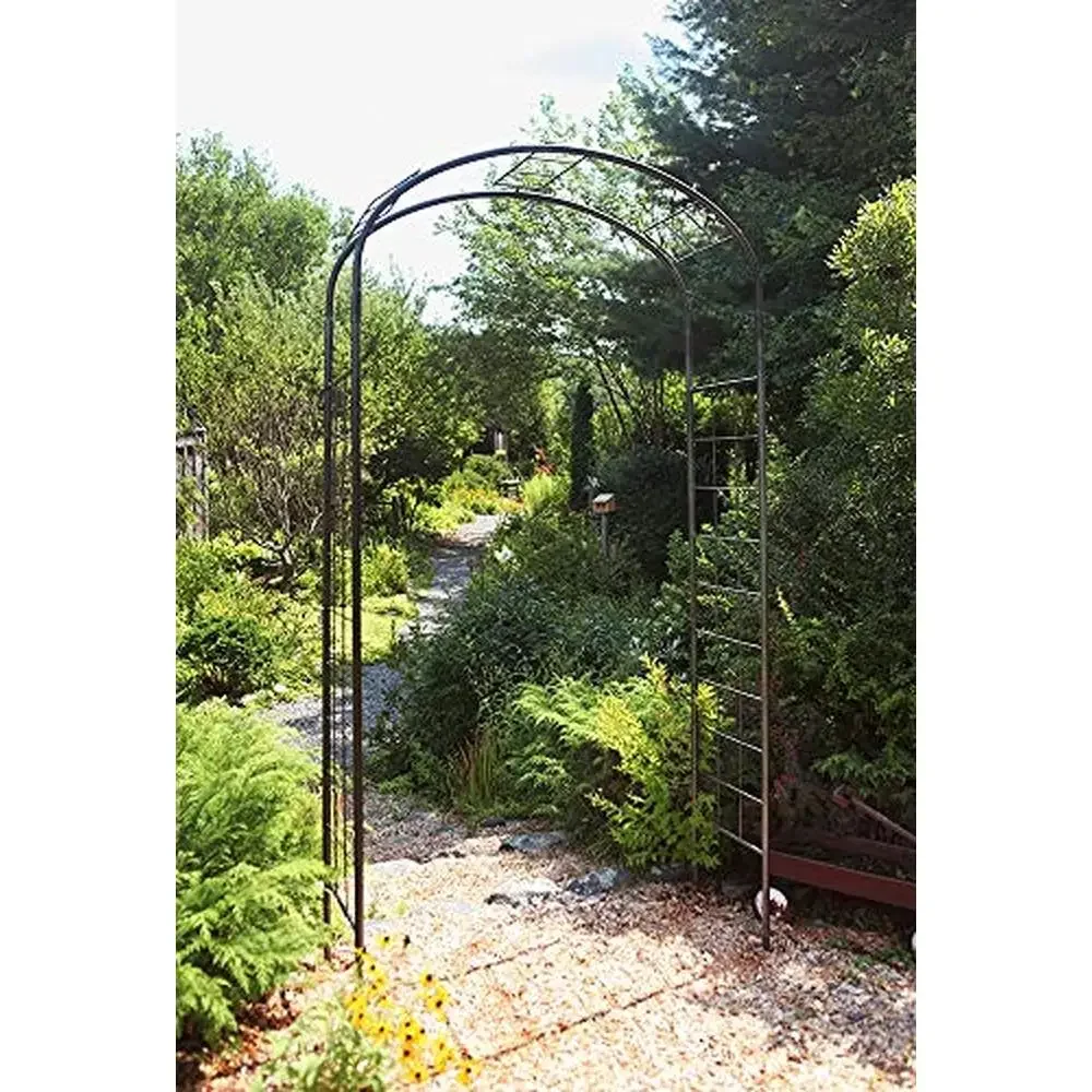 Monet Garden Arch Metal Arbor Outdoor Wedding Decor Climbing Plant Support Tall Passage Clearance Graphite Finish Hand-Forged