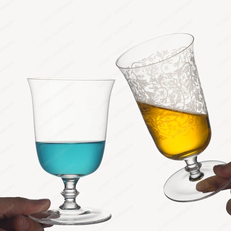 كوب زجاجي كريستالي محفور حسب الطلب |   فلوت عتيق مخصص لحفلات الزفاف، وديكور المنزل، وهدية الذكرى السنوية