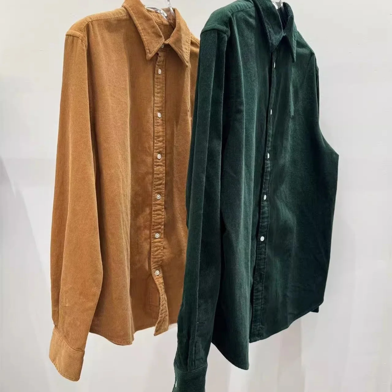 

Briti Sle Pure Cotton Waed Corduroy Casual irt Women's Long Sve Flip Collar irt Comfortable Breathable Faion