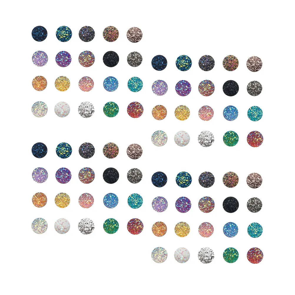 100Pcs 12Mm Resin Rhinestone Set Transparent Round Flatback Sparkling DIY Embellishments for Necklace Bracelet Craft Projects
