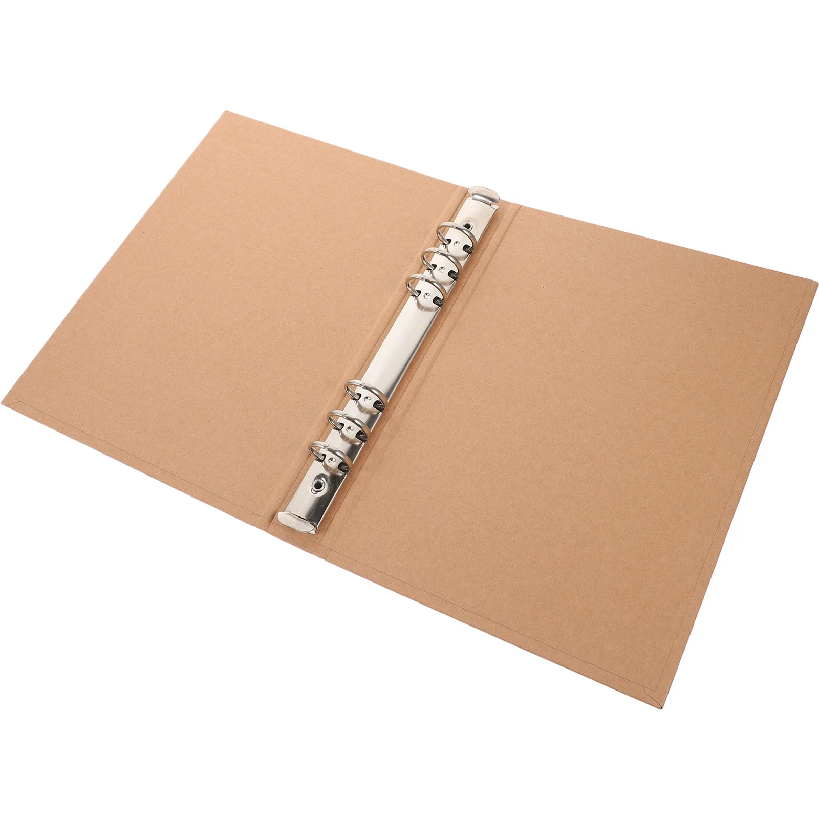 

6-Ring A5 Kraft Paper Notebook Binder Cover High-Durability Reusable Dirt-Resistant Shell for Journal Planner Notepad Document