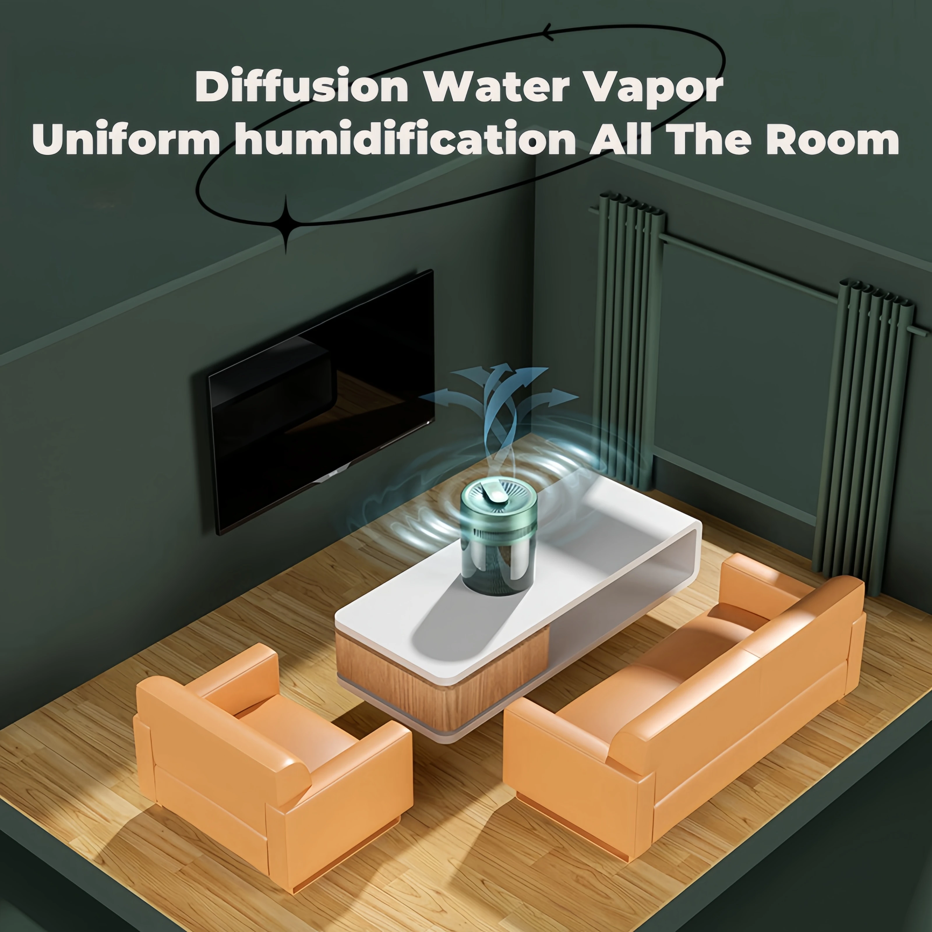 Humidifier Household Appliances USB Humidifier Fogless Humidifier 2L Large Capacity for Household Office