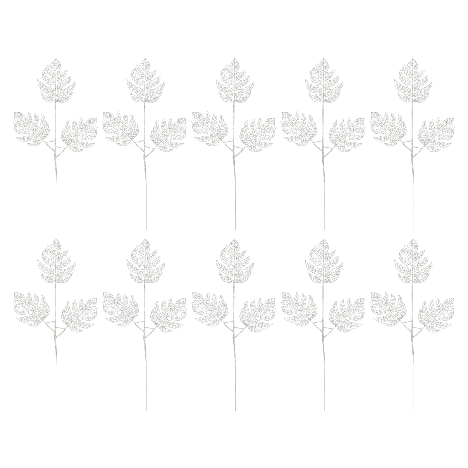 

10pcs Christmas Glitter Leaf Decor Xmas Wreath Party Decoration Bright Reusable Lightweight Diy Art Craft Accessory