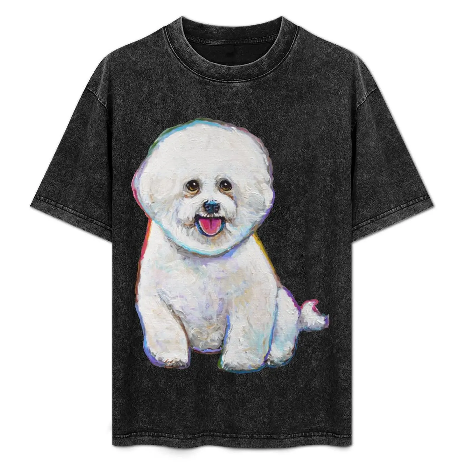 Cute and Floofy Bichon Frise by Robert Phelps T-Shirt blacks plain cotton t shirt men