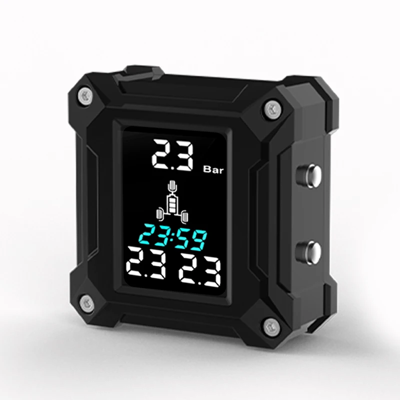 Three-wheeled motorcycle tire pressure monitor, pressure detector, electric vehicle two-wheel detector