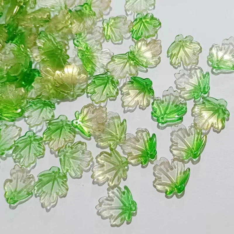 20pcs 21x23MM Pumpkin Leaf Lampwork Glass Beads Czech Crystal Loose Beads For Jewelry Making Handmade DIY Beacelets Accessories
