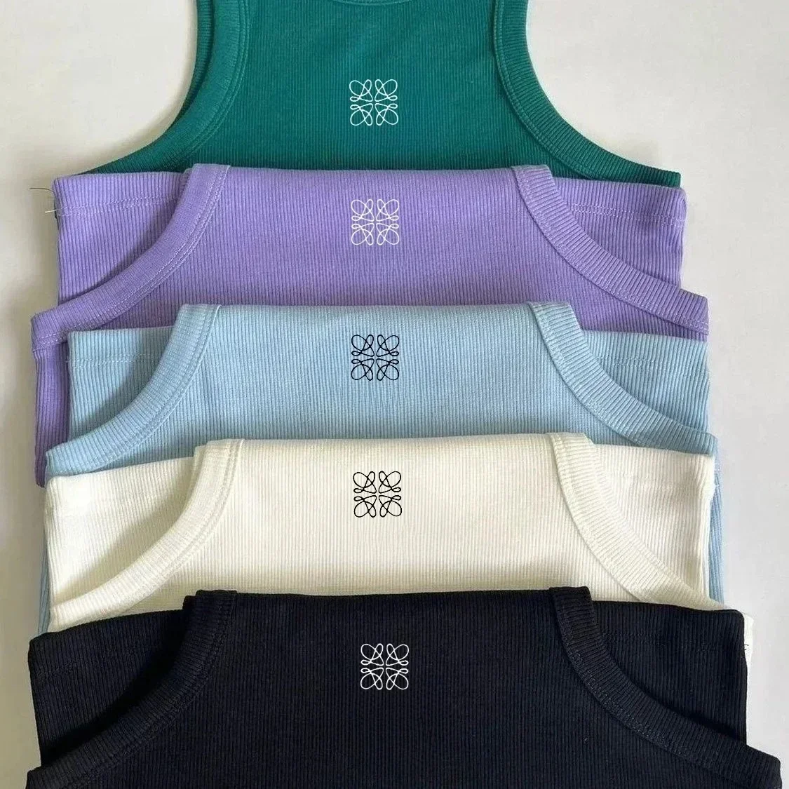 

2025 Summer Luxury Brand Women's Yoga Travel Sport Vest High Quality Silicone Print Daily Fashion Comfort Breathable Top