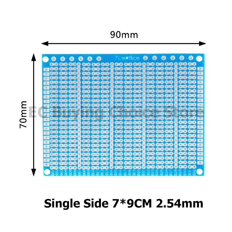2pcs Single Sided PCB 7X9CM 2.54MM Spacing 7*9CM Glass Fiber Blue Oil Universal Experimental Board 70*90mm