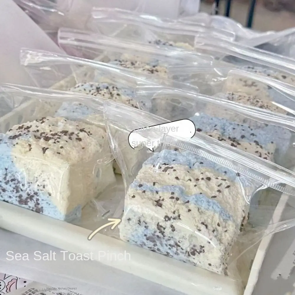 Carino tre strati toast spremere giocattoli sale marino lento rimbalzo toast giocattolo agitarsi colorato morbido sadnwich agitarsi giocattolo per bambini