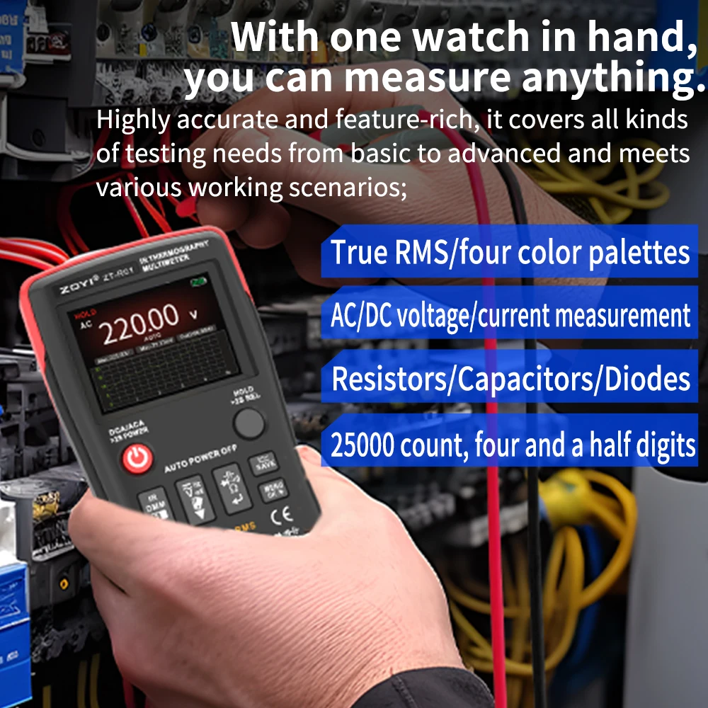 ZOYI ZTR01 2in1 Thermal Imager AC/DC Current Voltage Multimeter IR Camera -20℃ to 550℃ Floor Pipeline Heating Electronic Inspect